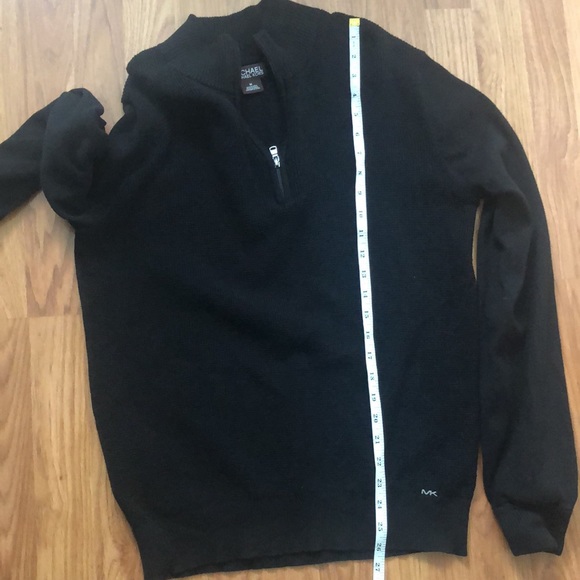 Michael Kors Black Cotton Quarter Zip Sweater Sz M - Picture 12 of 13